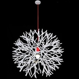 Lampadario a sospensione mini lanterna globo bianco in acrilico 65 cm