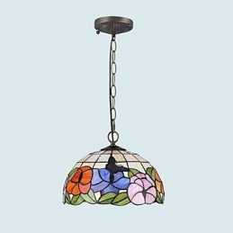 Lampadario a sospensione in vetro colorato rustico vintage