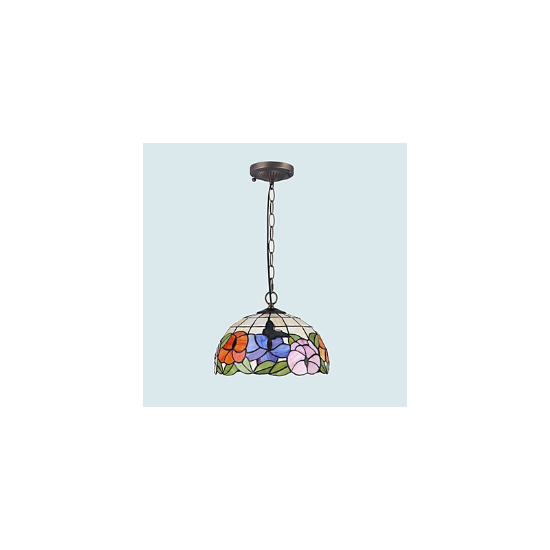 Lampadario a sospensione in vetro colorato rustico vintage