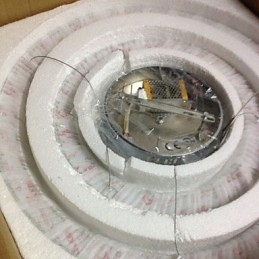 Lampadario rotondo moderno in cristallo dimmerabile con telecomando, luce bianco freddo