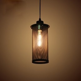Lampada a sospensione in rete metallica nera stile retrò, 3 luci E26/E27, 24 cm