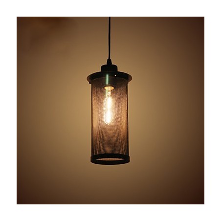 Lampada a sospensione in rete metallica nera stile retrò, 3 luci E26/E27, 24 cm