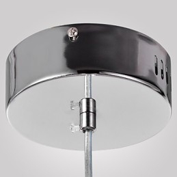 Lampada a sospensione mini moderna contemporanea cromata con paralume in conchiglia bianca