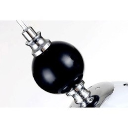 Lampada a sospensione moderna cromata in metallo e vetro bianco