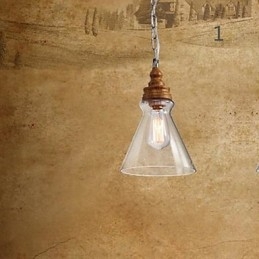 Lampada a sospensione con cristalli effetto legno nichel finitura, 3 lampadine