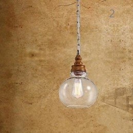 Lampada a sospensione con cristalli effetto legno nichel finitura, 3 lampadine