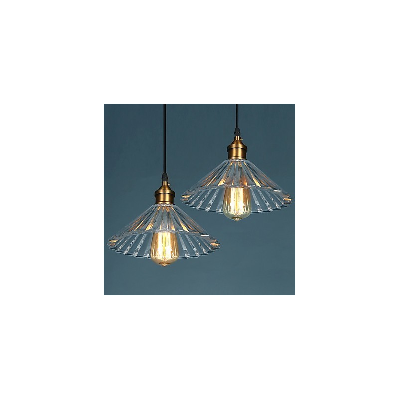 Lampada a sospensione moderna in vetro trasparente, 3 luci E26/E27