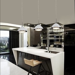Lampada a sospensione LED moderna contemporanea in metallo bianco 12 W