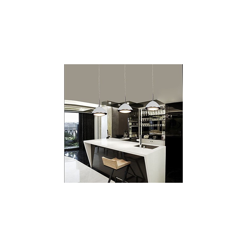 Lampada a sospensione LED moderna contemporanea in metallo bianco 12 W