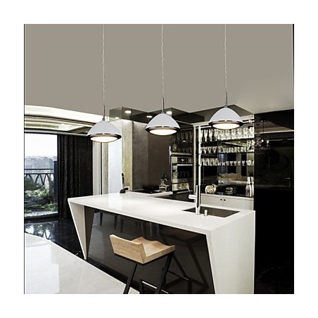 Lampada a sospensione LED moderna contemporanea in metallo bianco 12 W