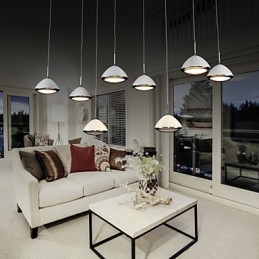 Lampada a sospensione LED moderna contemporanea in metallo bianco 12 W