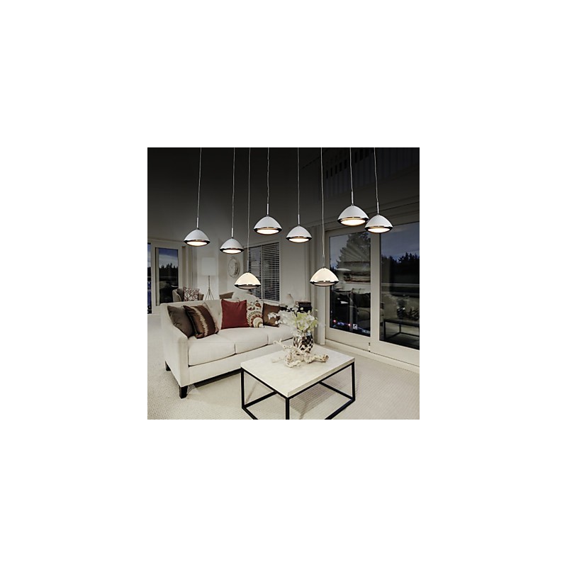 Lampada a sospensione LED moderna contemporanea in metallo bianco 12 W