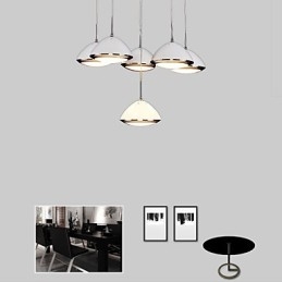 Lampada a sospensione LED moderna contemporanea in metallo bianco 12 W