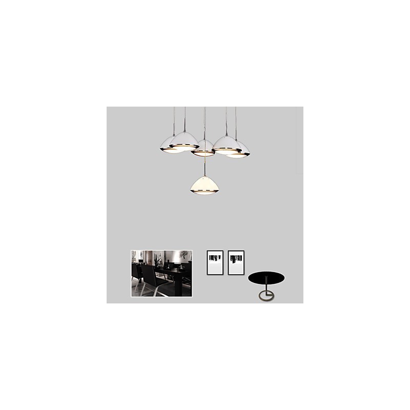 Lampada a sospensione LED moderna contemporanea in metallo bianco 12 W