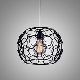 Lampada a sospensione moderna contemporanea stile lanterna country in metallo nero, 3 luci