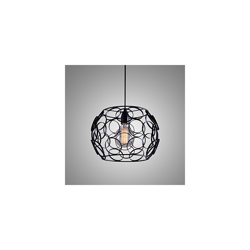 Lampada a sospensione moderna contemporanea stile lanterna country in metallo nero, 3 luci