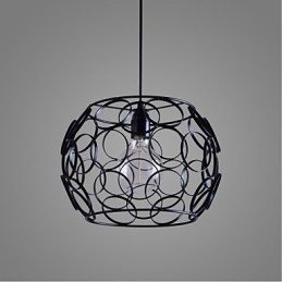 Lampada a sospensione moderna contemporanea stile lanterna country in metallo nero, 3 luci