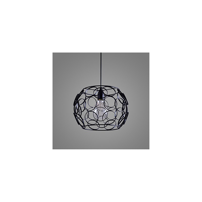 Lampada a sospensione moderna contemporanea stile lanterna country in metallo nero, 3 luci