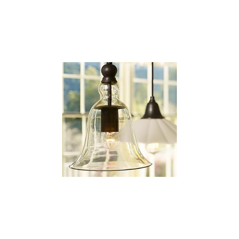 Lampada a sospensione mini a ciotola vintage classica in vetro trasparente
