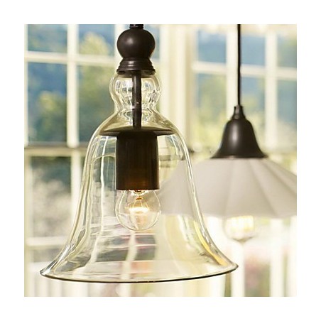 Lampada a sospensione mini a ciotola vintage classica in vetro trasparente