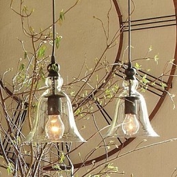 Lampada a sospensione mini a ciotola vintage classica in vetro trasparente