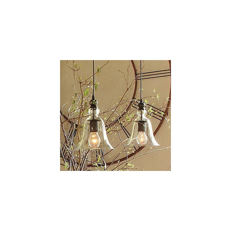 Lampada a sospensione mini a ciotola vintage classica in vetro trasparente
