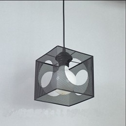 Lampada a sospensione mini Glass Ball Flower Garden in metallo bianco e nero