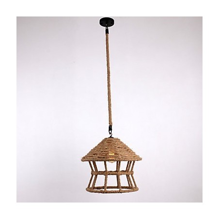 Lampada a sospensione country contemporanea Rope 1 luce