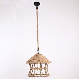 Lampada a sospensione country contemporanea Rope 1 luce
