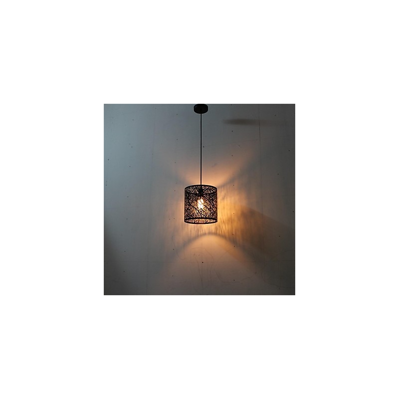 Lampadario a sospensione in ferro stile country retrò americano, 1 lampadina E26/E27