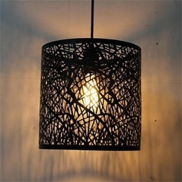Lampadario a sospensione in ferro stile country retrò americano, 1 lampadina E26/E27