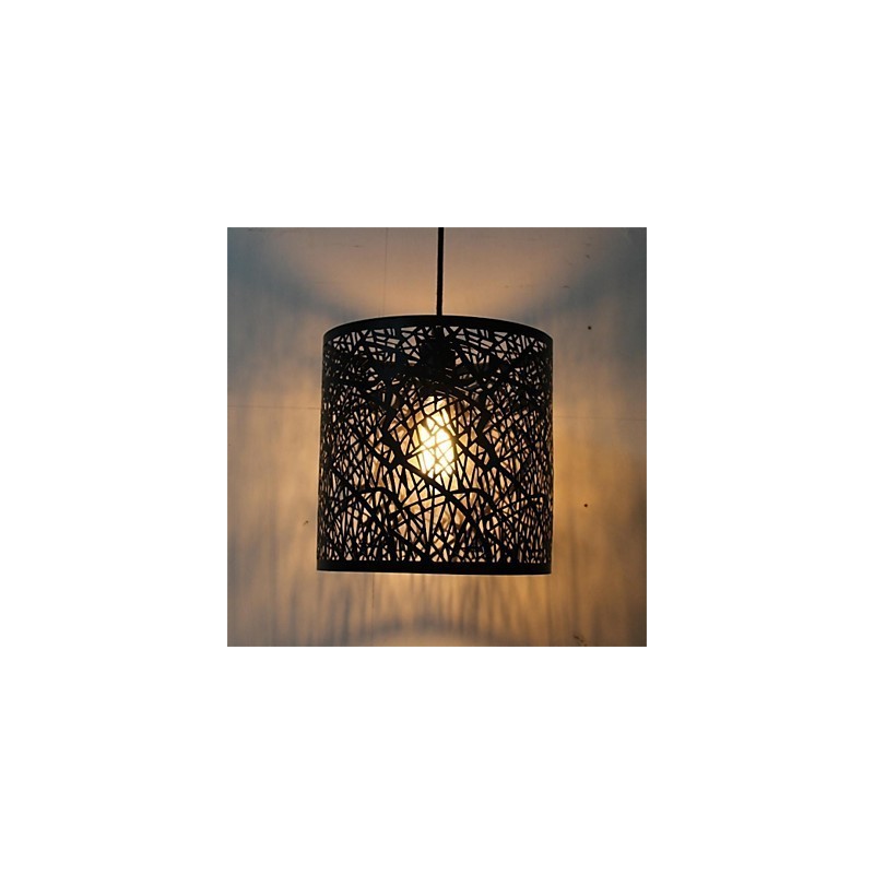 Lampadario a sospensione in ferro stile country retrò americano, 1 lampadina E26/E27