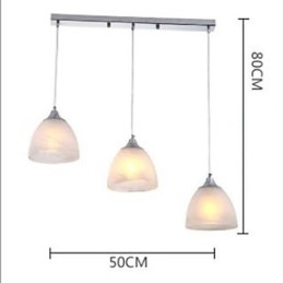 Lampada a sospensione moderna oblunga a 3 luci grigia