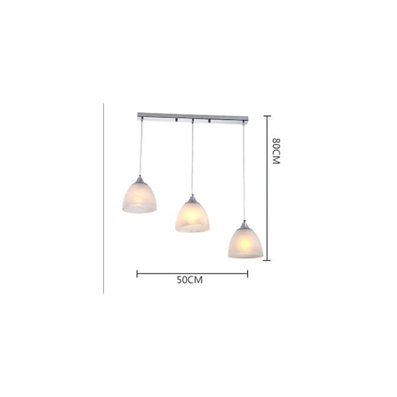 Lampada a sospensione moderna oblunga a 3 luci grigia