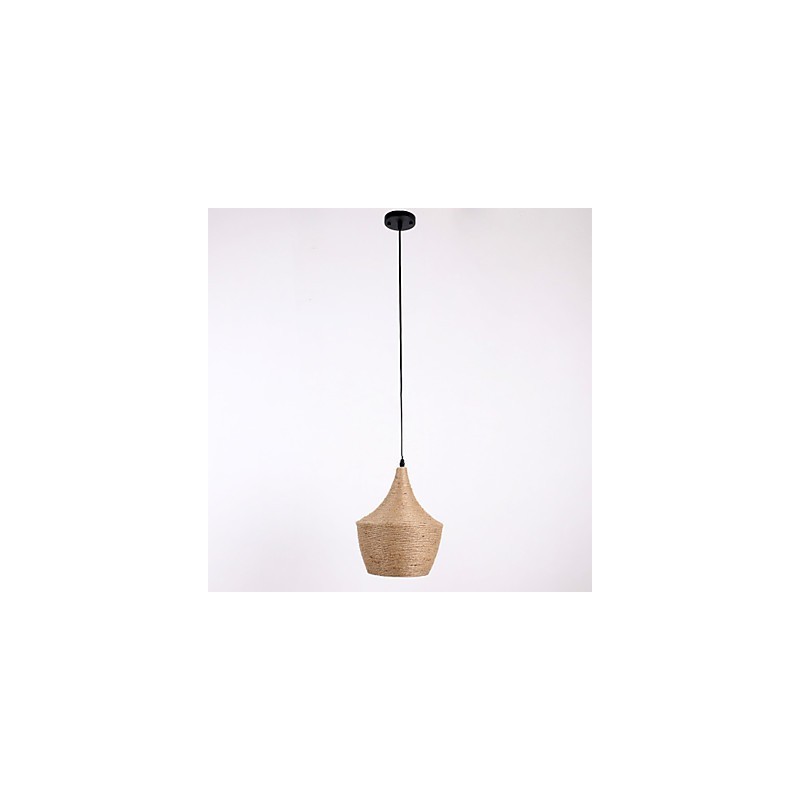 Lampada a sospensione in corda stile country mini beige E26/E27