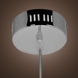 Lampada a sospensione mini moderna in cromo con paralume trasparente
