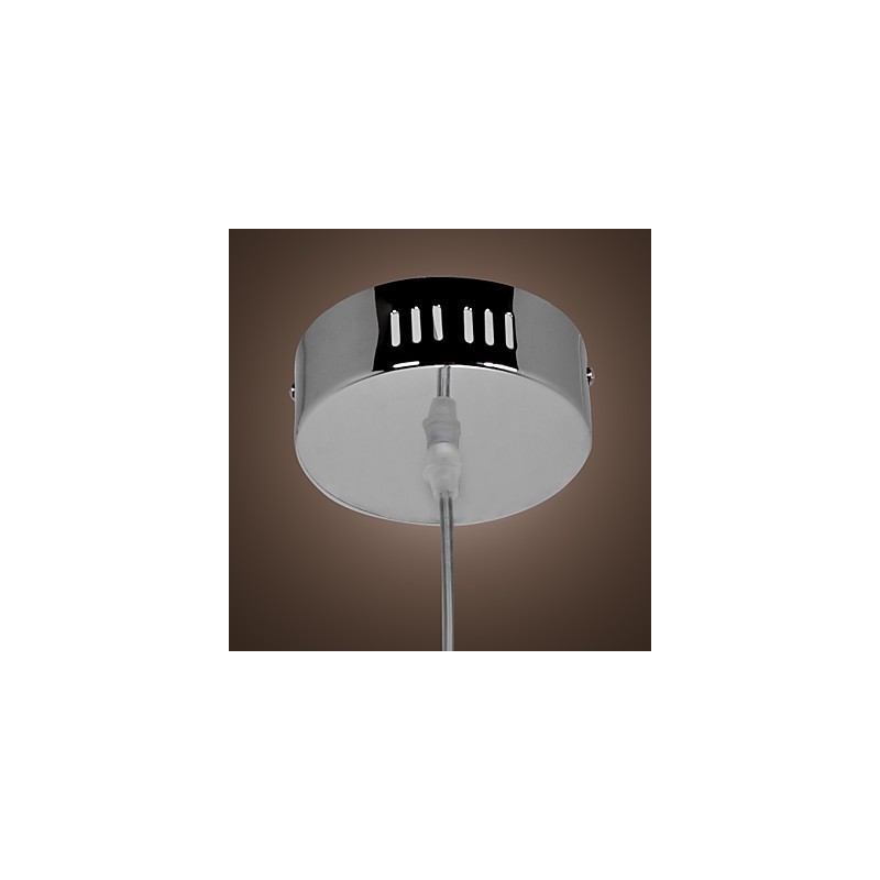 Lampada a sospensione mini moderna in cromo con paralume trasparente