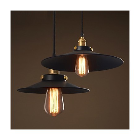 Lampada a sospensione retrò classica in metallo nero e bronzo, 1 luce E26/E27