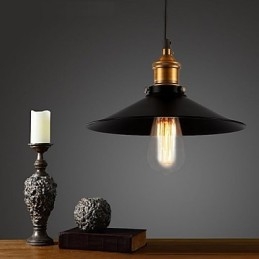 Lampada a sospensione retrò classica in metallo nero e bronzo, 1 luce E26/E27