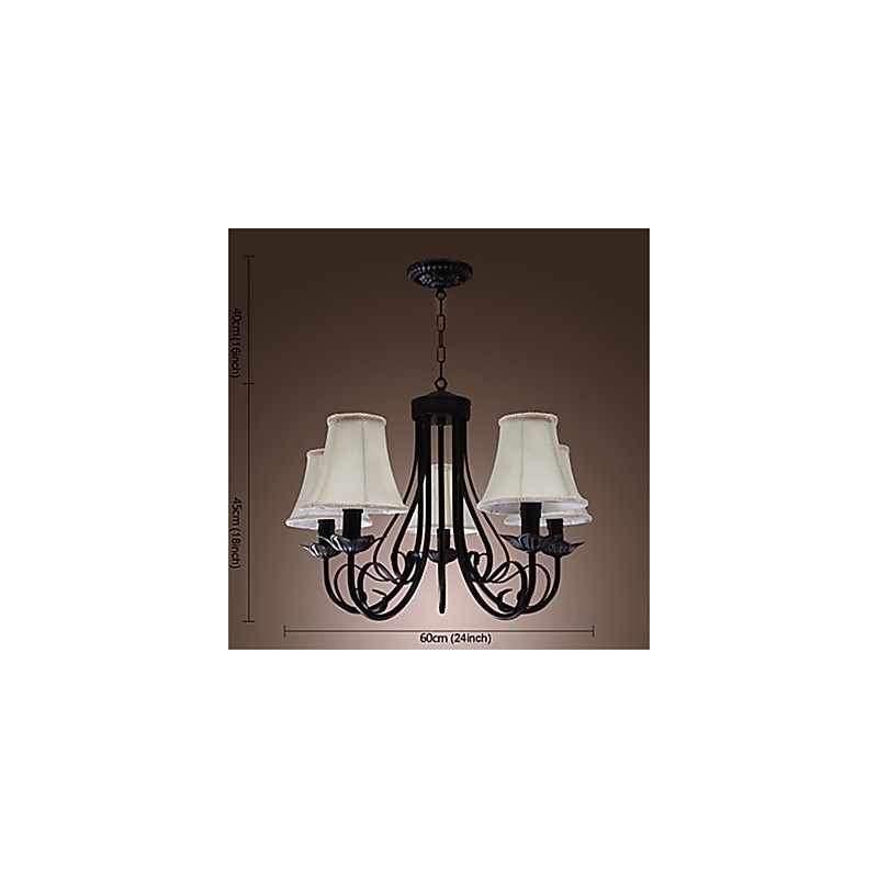 Lampadario classico tradizionale in ottone antico, 1 livello, 60 cm