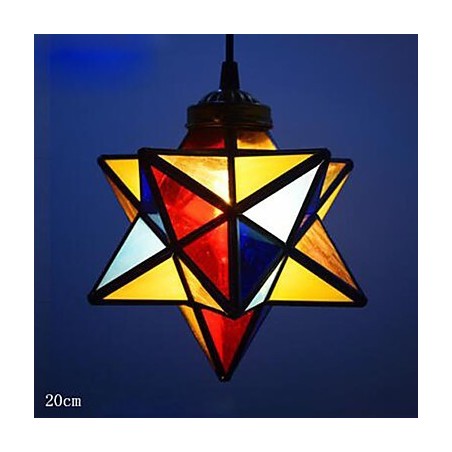 Lampada a sospensione a goccia con stelle in vetro