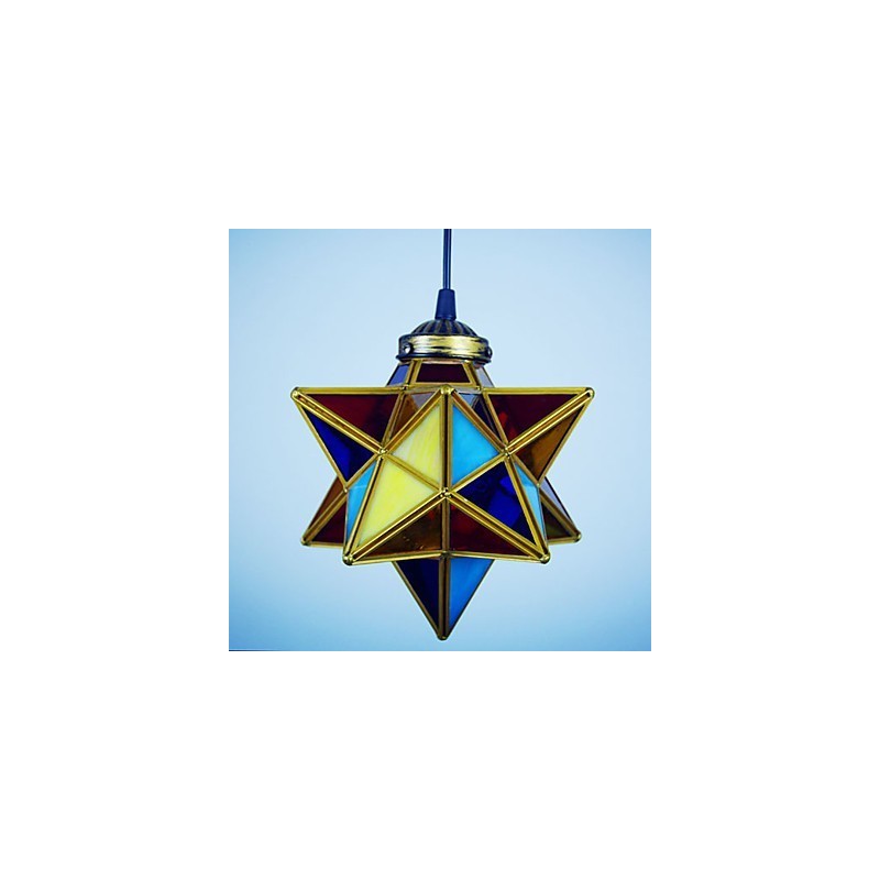 Lampada a sospensione a goccia con stelle in vetro