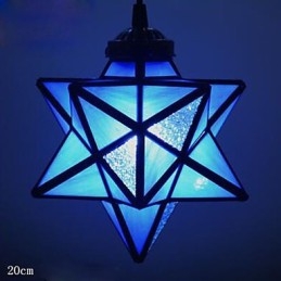 Lampada a sospensione a goccia con stelle in vetro, 3 lampadine E26/E27