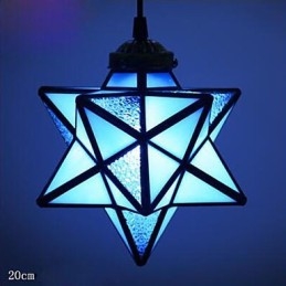 Lampada a sospensione a goccia con stelle in vetro, 3 lampadine E26/E27