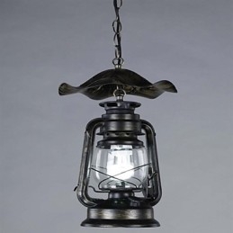Lampada a sospensione vintage in ottone stile lanterna 1 luce