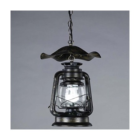 Lampada a sospensione vintage in ottone stile lanterna 1 luce