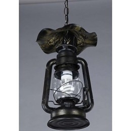 Lampada a sospensione vintage in ottone stile lanterna 1 luce