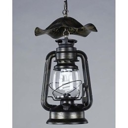 Lampada a sospensione vintage in ottone stile lanterna 1 luce
