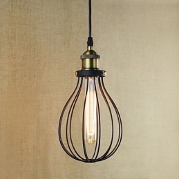 Lampada a sospensione retrò vintage rustica in metallo nero