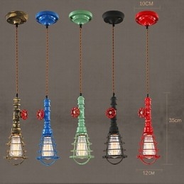 Lampada a sospensione vintage retrò classica in metallo, 3 luci E26/E27
